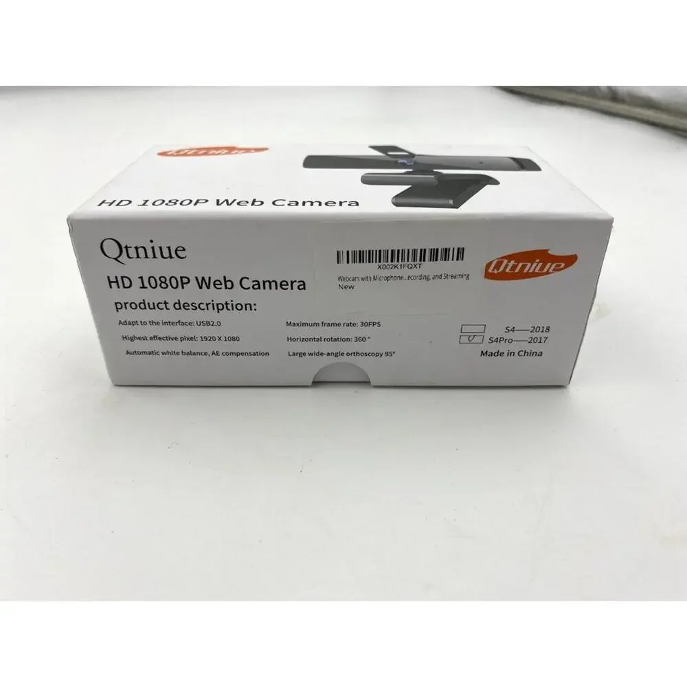 Qtniue FHD Webcam 1080p, Desktop or Laptop and Smart TV Webcam with Microphone